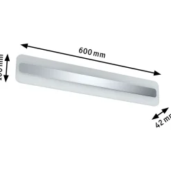 LED-peilivalaisin Paulmann Lukida, IP44, 3000K, 650lm, 9W, kromi/valkoinen