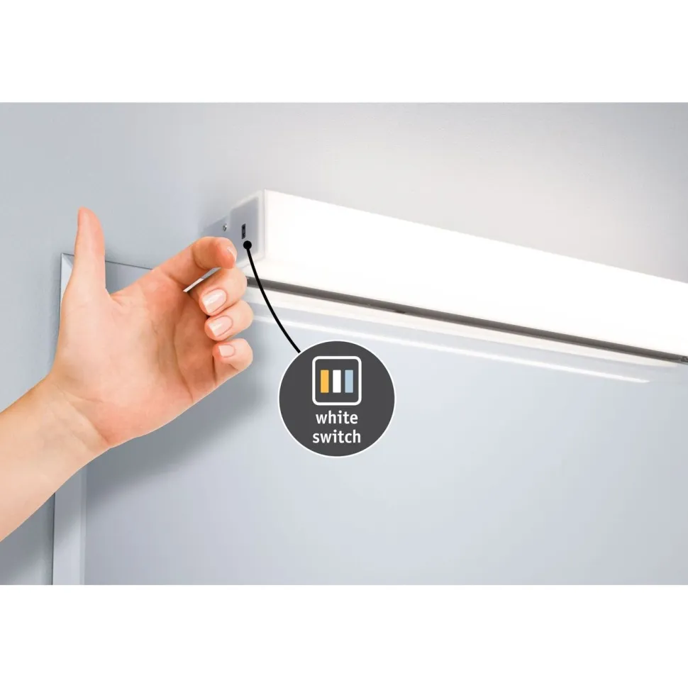 LED-peilivalaisin Paulmann Luno, 39.6cm, IP44, säädettävä värilämpötila, alumiini