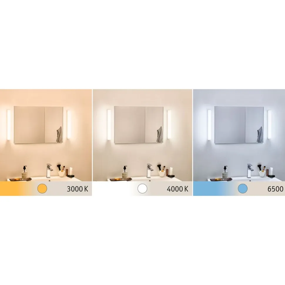 LED-peilivalaisin Paulmann Luno, 39.6cm, IP44, säädettävä värilämpötila, alumiini
