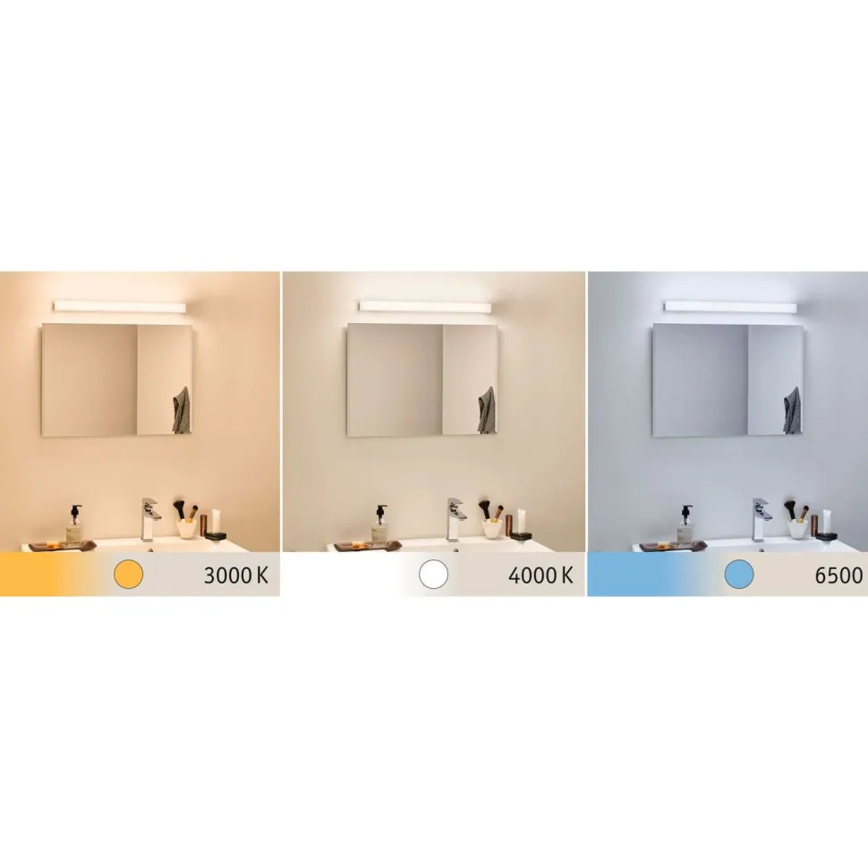 LED-peilivalaisin Paulmann Luno, 59.6cm, IP44, säädettävä värilämpötila, alumiini