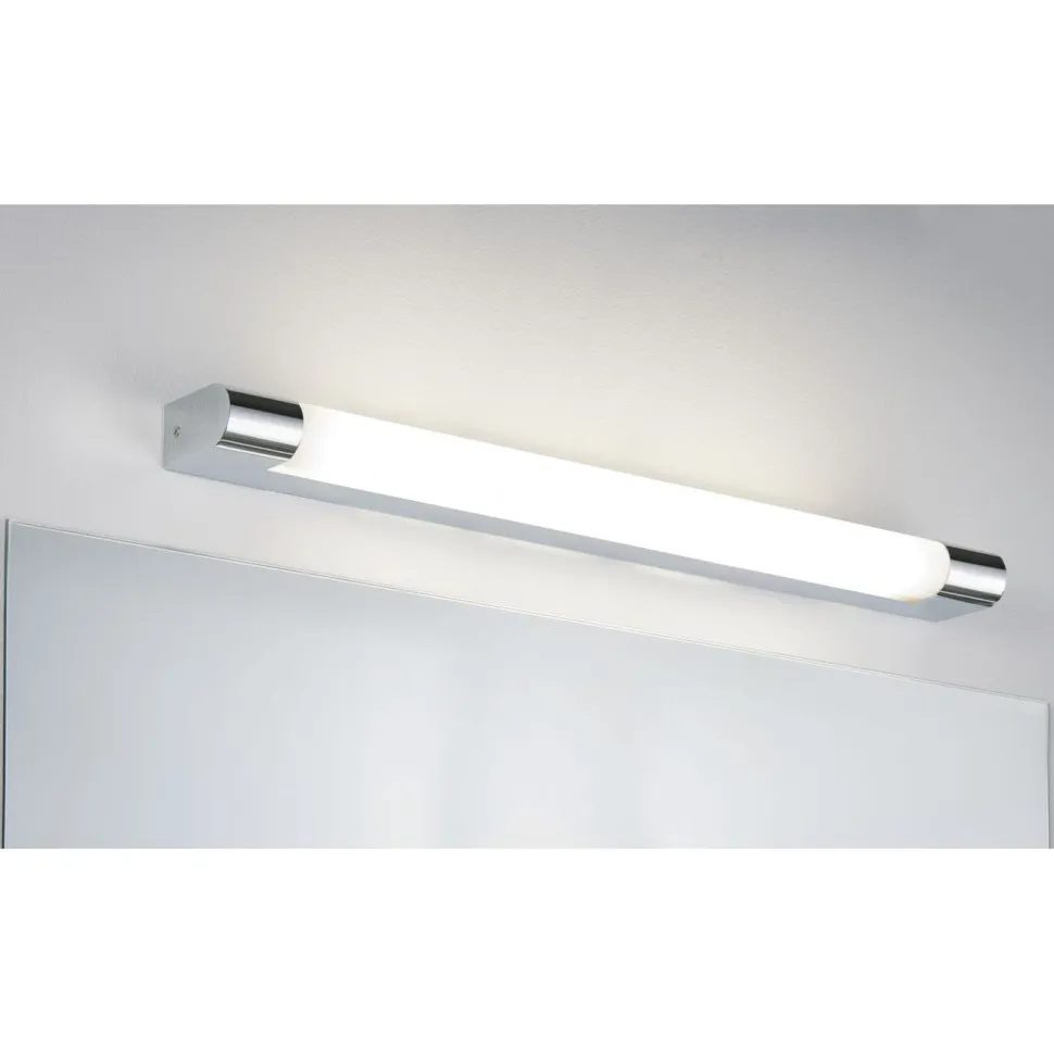 LED-peilivalaisin Paulmann Mizar, IP44, 3000K, kromi/valkoinen