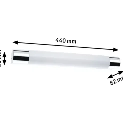 LED-peilivalaisin Paulmann Orgon Prise, 44cm, IP44, 3000K, kromi/valkoinen