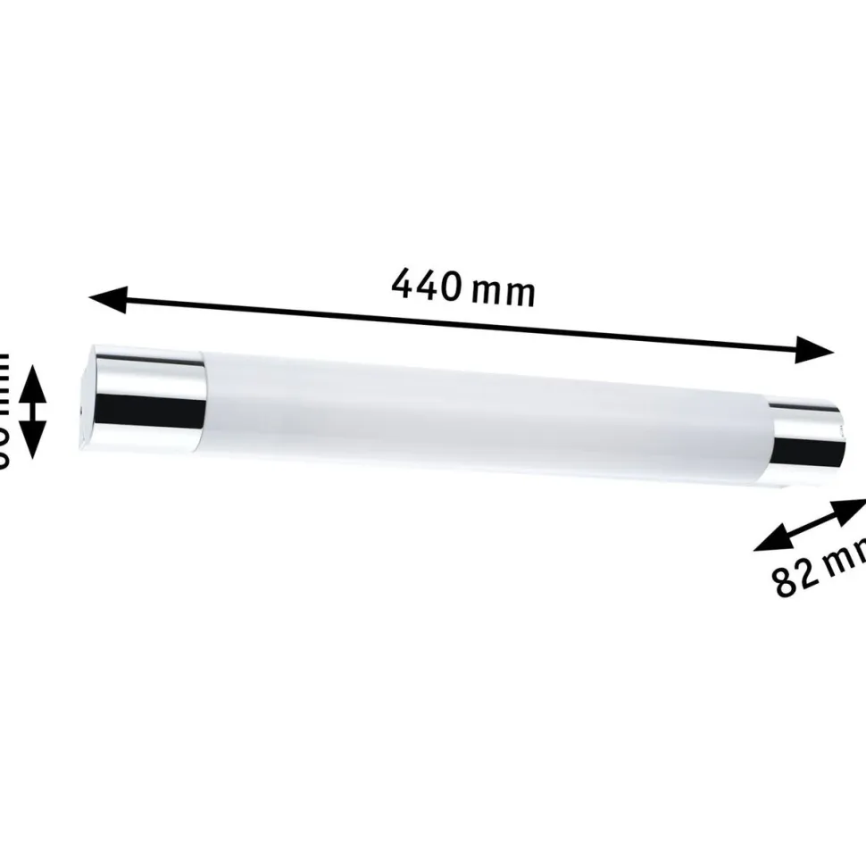 LED-peilivalaisin Paulmann Orgon Prise, 44cm, IP44, 3000K, kromi/valkoinen