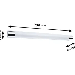 LED-peilivalaisin Paulmann Orgon Prise, 70cm, IP44, 3000K, kromi/valkoinen