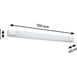 LED-peilivalaisin Paulmann Quasar, 70cm, IP44, 3000K, kromi/valkoinen