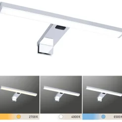 LED-peilivalaisin Paulmann Selo, IP44, säädettävä värilämpötila, kromi