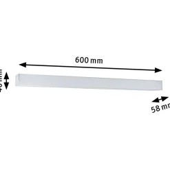 LED-peilivalaisin Paulmann Tova, 60cm, IP44, säädettävä värilämpötila, himmennettävä kromi/valkoinen