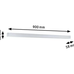 LED-peilivalaisin Paulmann Tova, 90cm, IP44, säädettävä värilämpötila, himmennettävä, kromi/valkoinen