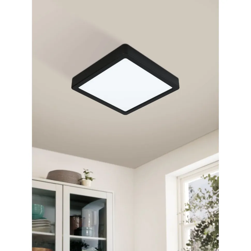 LED-Plafondi Eglo connect.z Fueva-Z 21x21cm 16.5W musta