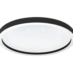 LED-Plafondi Eglo connect.z Montemorelos-z 34.5W Ø57cm musta/kristalliefekti