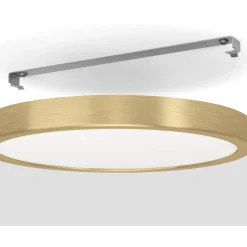 LED-Plafondi Eglo Fueva 5 17W Ø21cm harjattu messinki/valkoinen