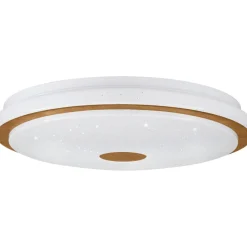 LED-Plafondi Eglo Lanciano 1 24W Ø38cm värivaihto + kaukosäädin valkoinen/puu