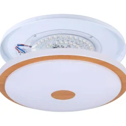 LED-Plafondi Eglo Lanciano 1 24W Ø38cm värivaihto + kaukosäädin valkoinen/puu