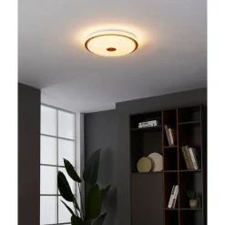 LED-Plafondi Eglo Lanciano 1 24W Ø38cm värivaihto + kaukosäädin valkoinen/puu