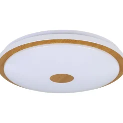 LED-Plafondi Eglo Lanciano 1 24W Ø38cm värivaihto + kaukosäädin valkoinen/puu