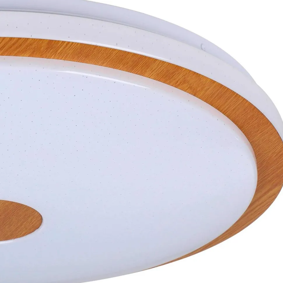 LED-Plafondi Eglo Lanciano 1 24W Ø38cm värivaihto + kaukosäädin valkoinen/puu