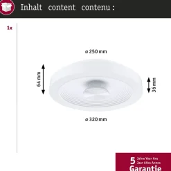 LED-plafondi Paulmann Volea Ø32cm IP44 3000K 470lm/1650lm 3.5/13W himmennettävä musta/kulta