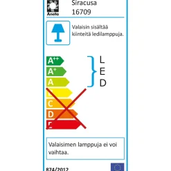 LED-plafondi Aneta Lighting Siracusa IP44 valkoinen/musta