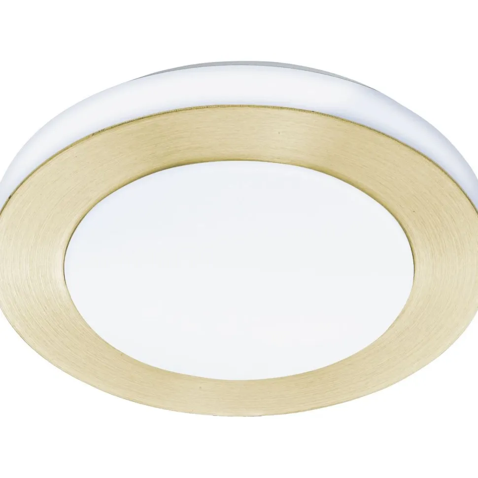 LED-Plafondi Eglo Carpi Ø30cm harjattu messinki/valkoinen
