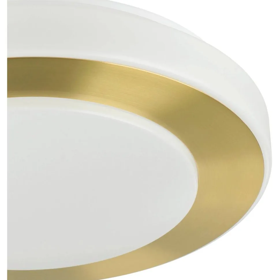 LED-Plafondi Eglo Carpi Ø30cm harjattu messinki/valkoinen