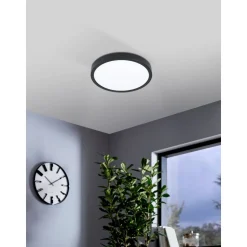 LED-Plafondi Eglo Fueva 5 Ø28,5cm 3000K musta pyöreä pinta-asennettava