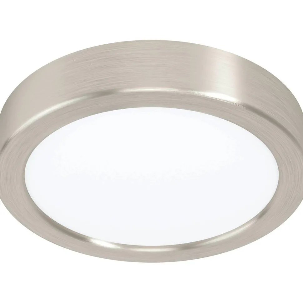 LED-Plafondi Eglo Fueva 5 3000K harjattu teräs pyöreä pinta-asennettava vaihdettava LED eri kokoja