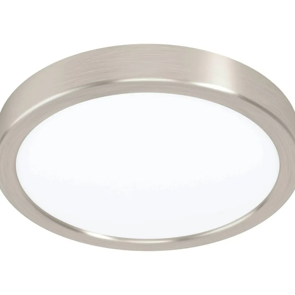 LED-Plafondi Eglo Fueva 5 3000K harjattu teräs pyöreä pinta-asennettava vaihdettava LED eri kokoja