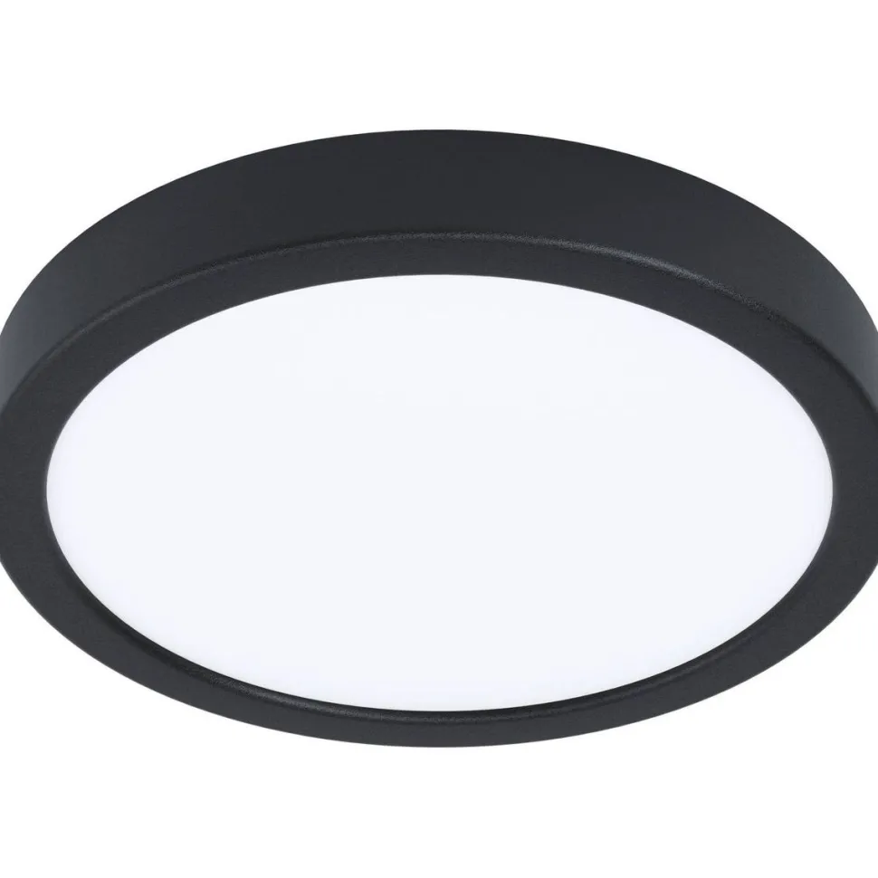 LED-Plafondi Eglo Fueva 5 3000K musta pyöreä pinta-asennettava himmennin vaihdettava LED eri kokoja
