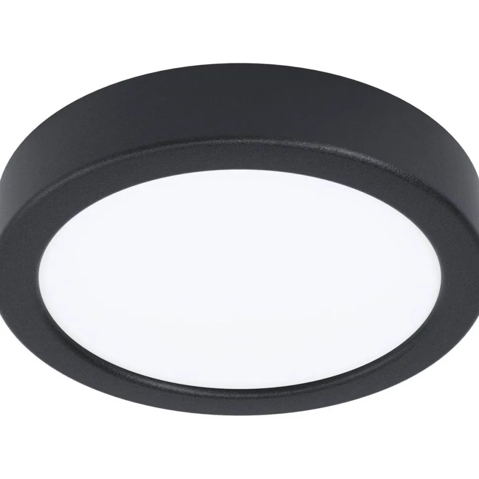 LED-Plafondi Eglo Fueva 5 3000K musta pyöreä pinta-asennettava vaihdettava LED eri kokoja