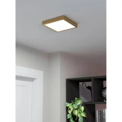 LED-Plafondi Eglo Fueva 5 17W 21x21cm harjattu messinki/valkoinen