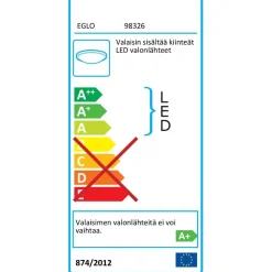 LED-plafondi Eglo Nieves Ø510 mm valkoinen/hopea