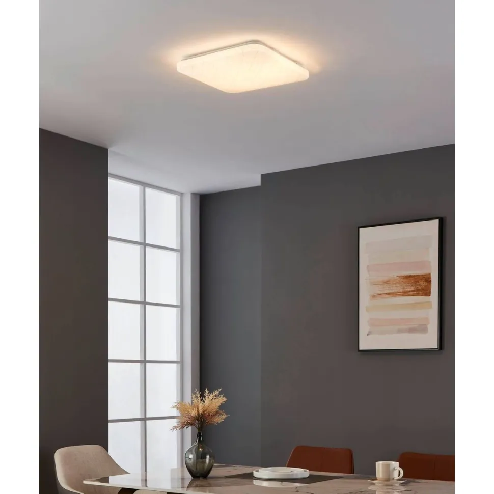 LED-Plafondi Eglo Rende 19.5W 38x38cm valkoinen/hopea