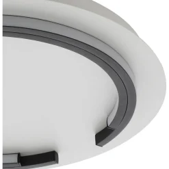 LED-Plafondi Eglo Zampote 25W Ø42cm himmennettävä valkoinen/musta
