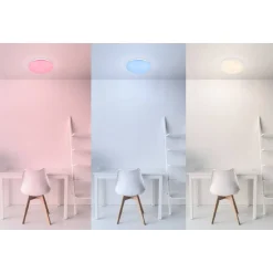 LED-plafondi Globo Atreju Ø29cm 15W himmennettävä valkoinen