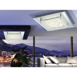 LED-plafondi Globo Liana 28x28cm 12W teräs