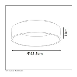LED-plafondi Lucide Talowe Ø45cm 30W himmennettävä valkoinen
