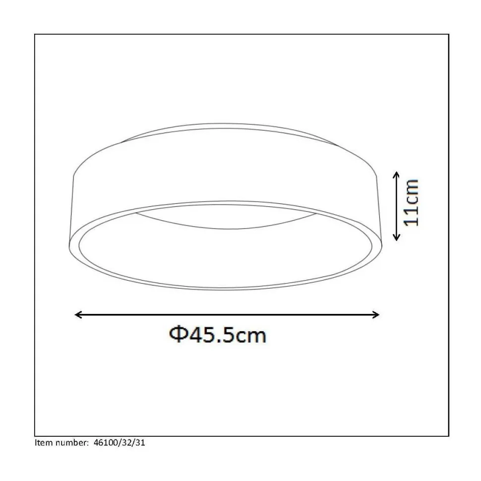 LED-plafondi Lucide Talowe Ø45cm 30W himmennettävä valkoinen
