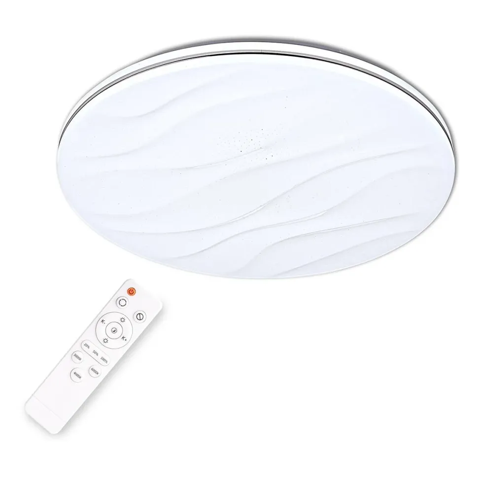 LED-plafondi Polux Desert Ø38cm 24W himmennettävä valkoinen