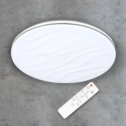 LED-plafondi Polux Desert Ø48cm 36W himmennettävä valkoinen