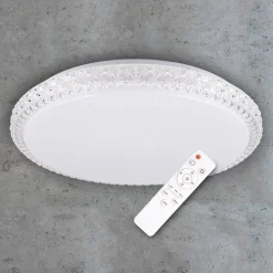 LED-plafondi Polux Irina Ø40cm 24W himmennettävä valkoinen