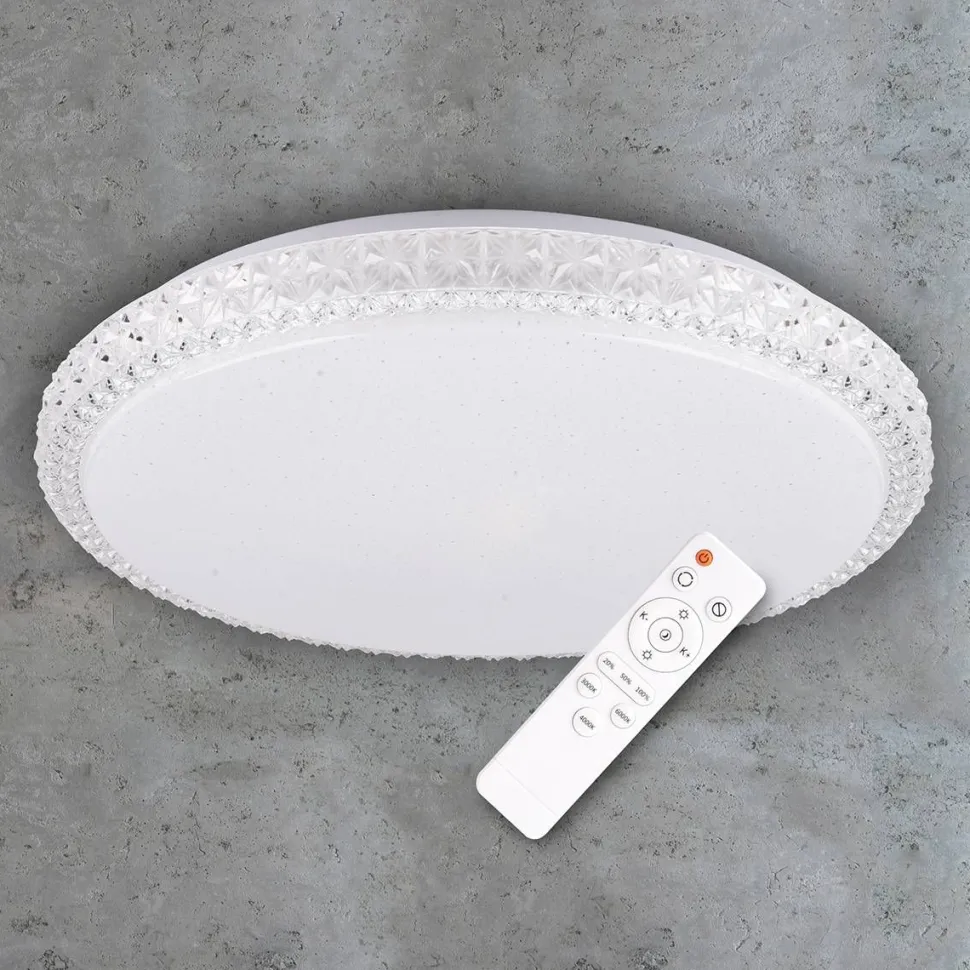 LED-plafondi Polux Irina Ø40cm 24W himmennettävä valkoinen