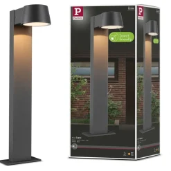 LED-pollarivalaisin Paulmann Capea, IP44, 50cm, 2200K, antrasiitti