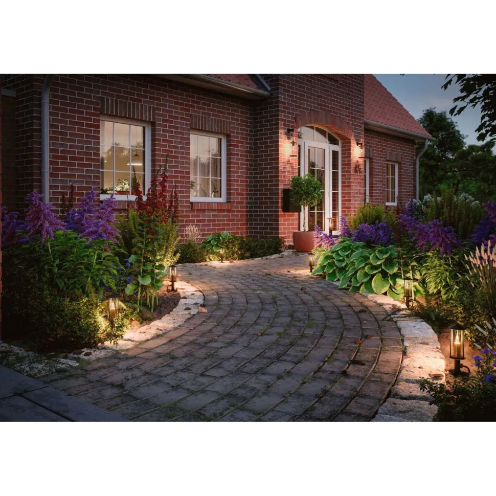 LED-pollarivalaisin Paulmann Plug & Shine Classic, IP44, 3000K, antrasiitti