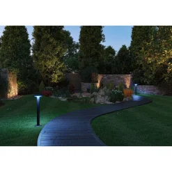 LED-pollarivalaisin Paulmann Plug & Shine Plate, Smart Home Zigbee 3.0, IP44, RGBW+, 5W, antrasiitti