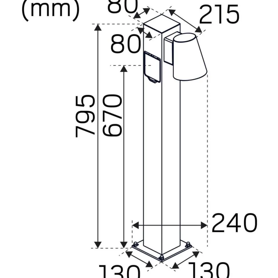 LED-pollarivalaisin Hide-a-lite Cone Pillar Socket 3000K antrasiitti