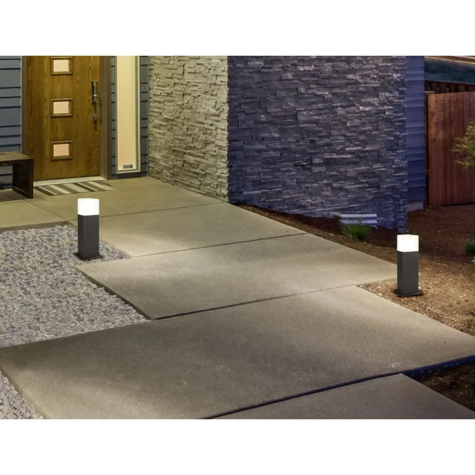 LED-pollarivalaisin Hudson 85x85x300 mm matala antrasiitti