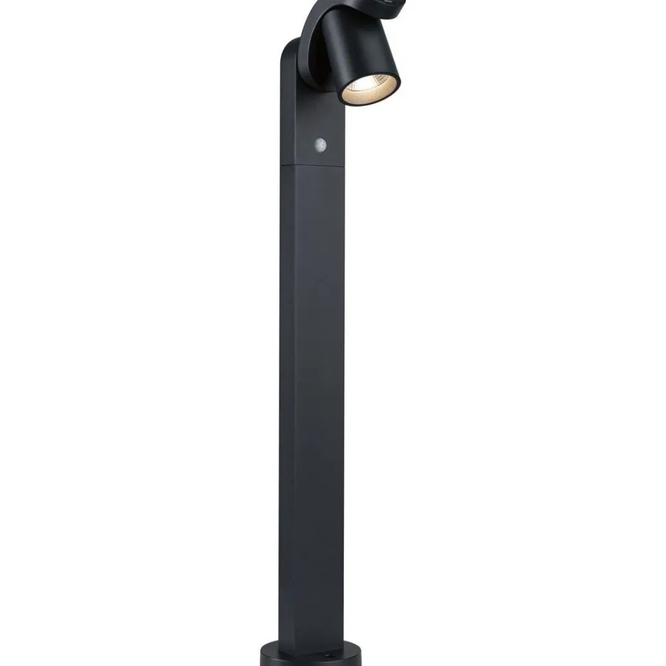 LED-pollarivalaisin liiketunnistimella Paulmann Cuff, 78.2cm, IP44, 3000K, korroosionkestävä, antrasiitti