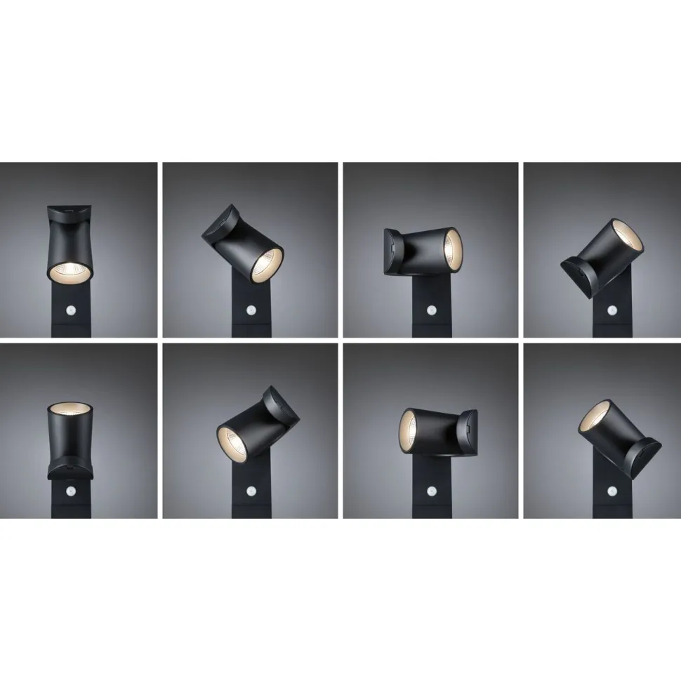 LED-pollarivalaisin liiketunnistimella Paulmann Cuff, 78.2cm, IP44, 3000K, korroosionkestävä, antrasiitti