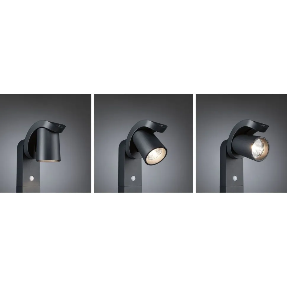LED-pollarivalaisin liiketunnistimella Paulmann Cuff, 78.2cm, IP44, 3000K, korroosionkestävä, antrasiitti