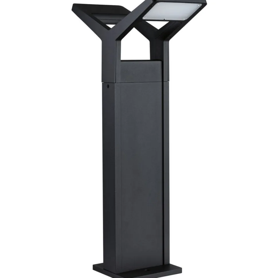 LED-pollarivalaisin liiketunnistimella Paulmann Juntea, 2-osainen, 58.5cm, IP44, 3000K, antrasiitti